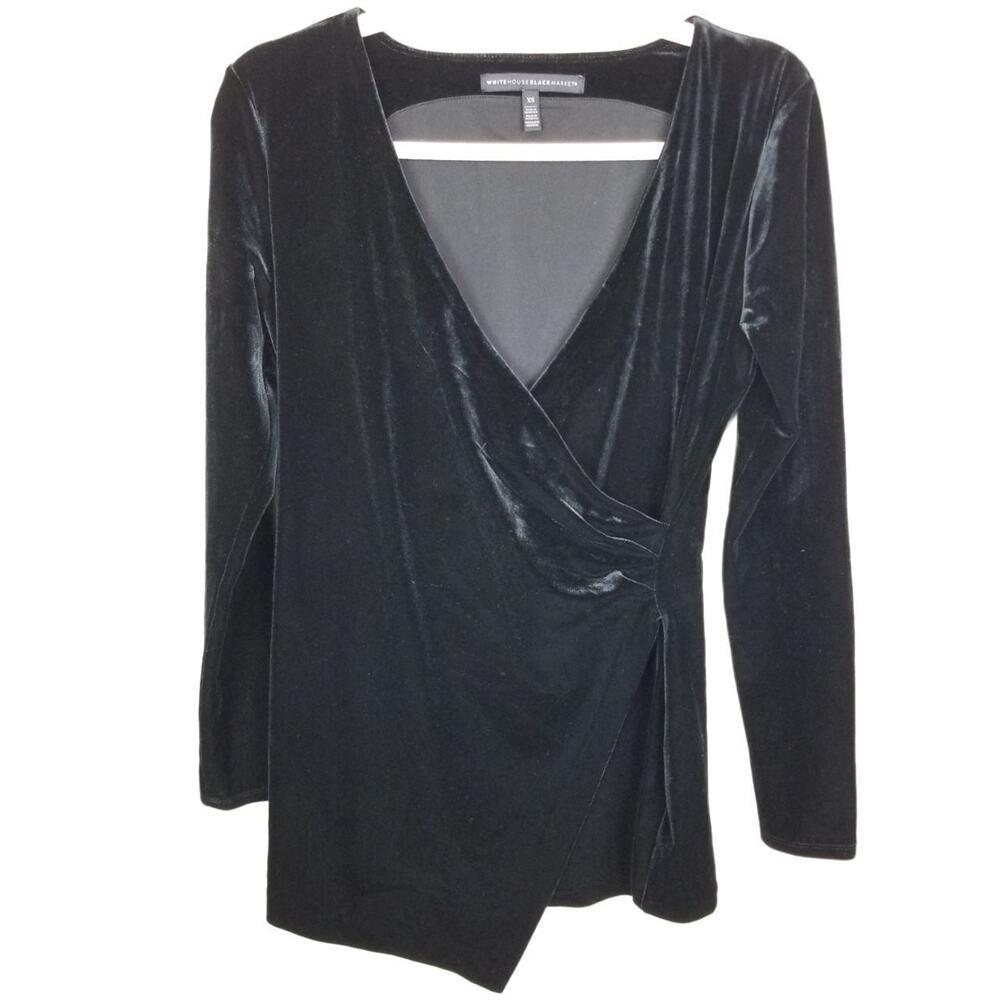 White House Black Market Velvet Top XS Witchy Vamp Whimsigoth Fairy Grunge Black